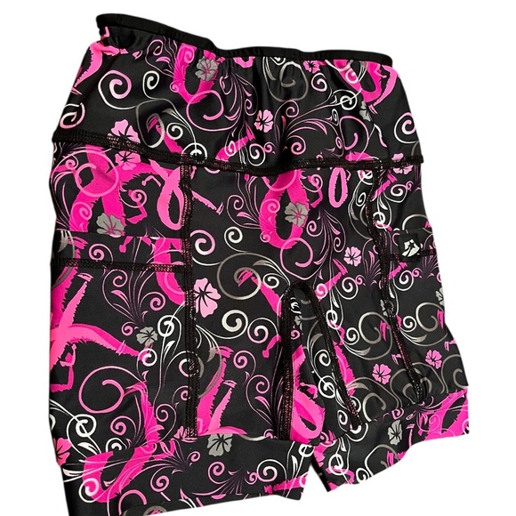 Sparkle Skirts Pink/Black Multi Floral Running Arhletic Shorts Size XS - Picture 3 of 10